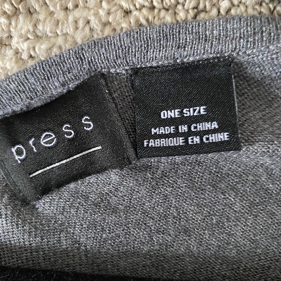 Grey with Black Stripe Lightweight Poncho - Picture 4 of 4